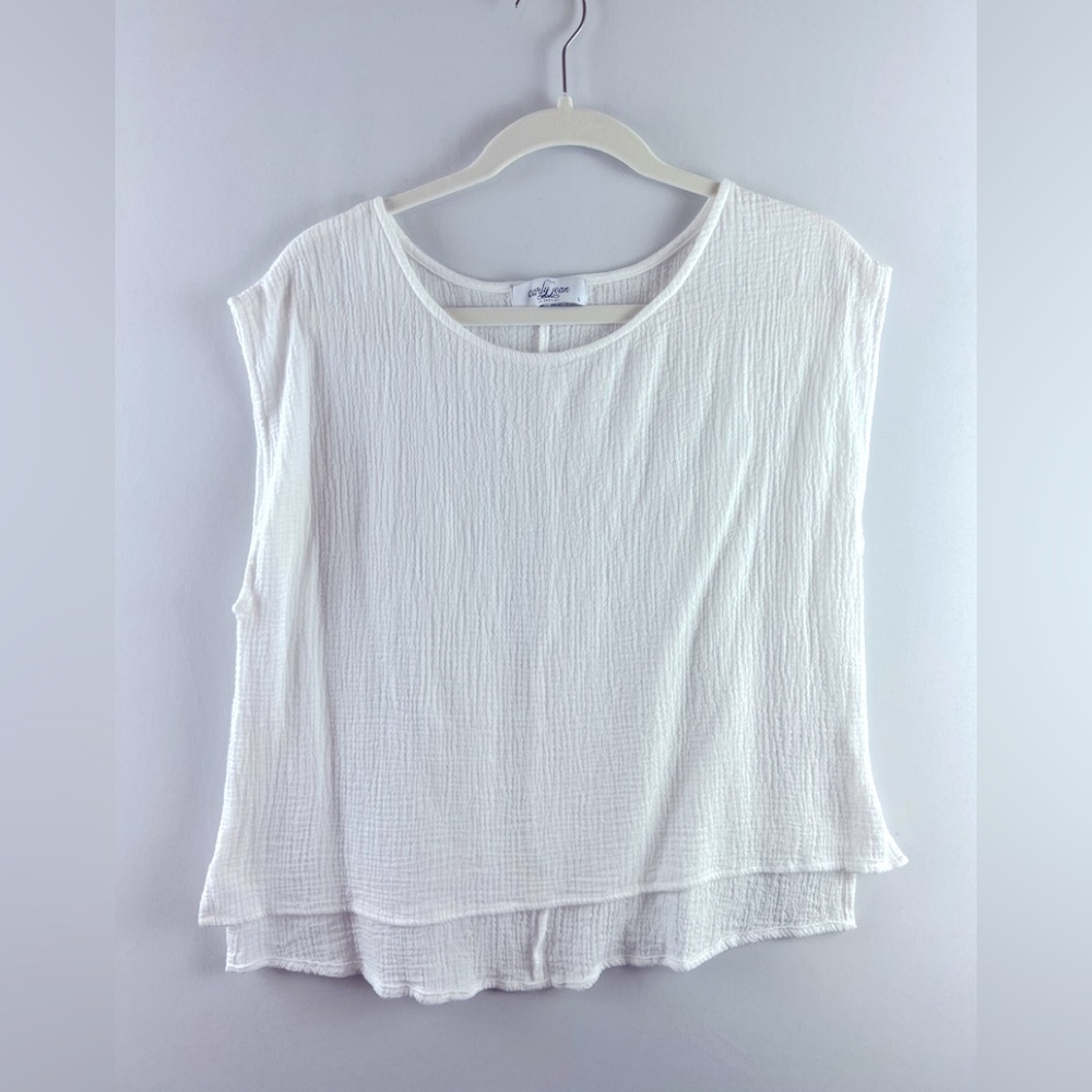 CJLA white blouse large, gauze material